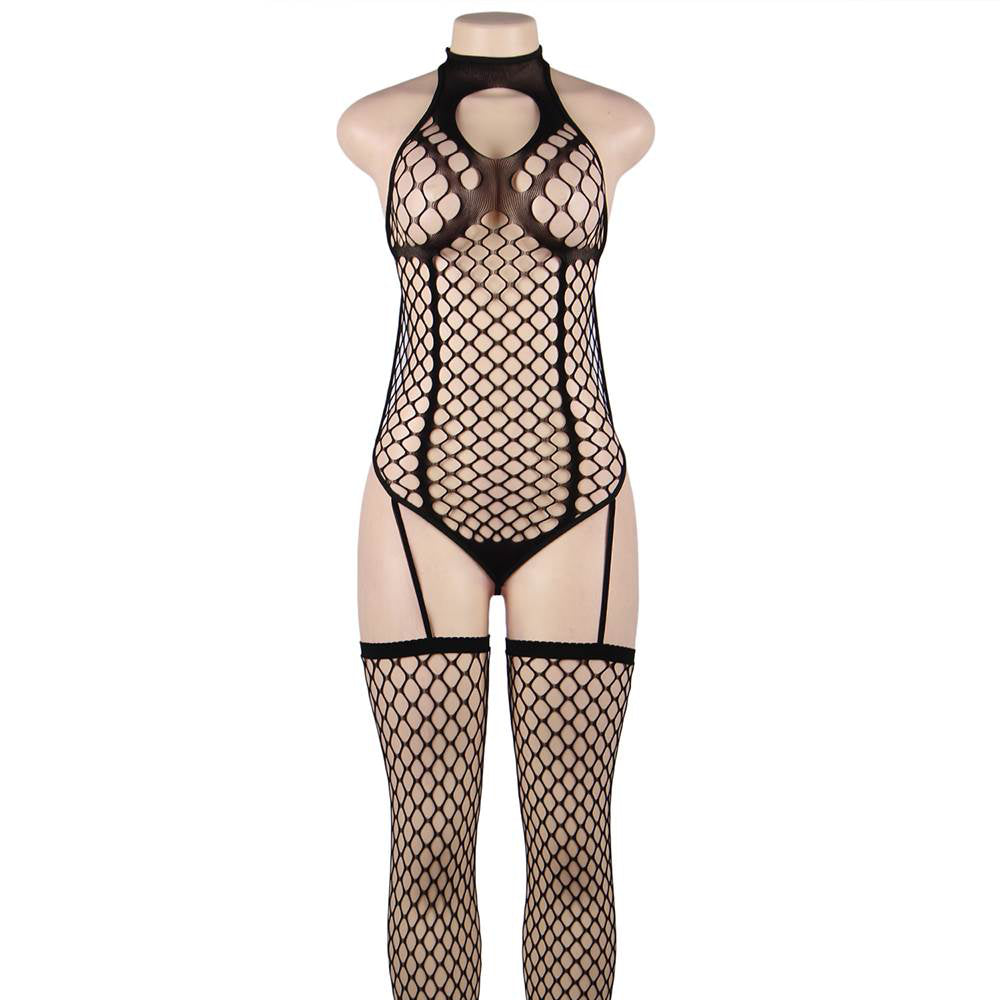 Bodystocking- 1 Pc Fishnet Black Body Stocking