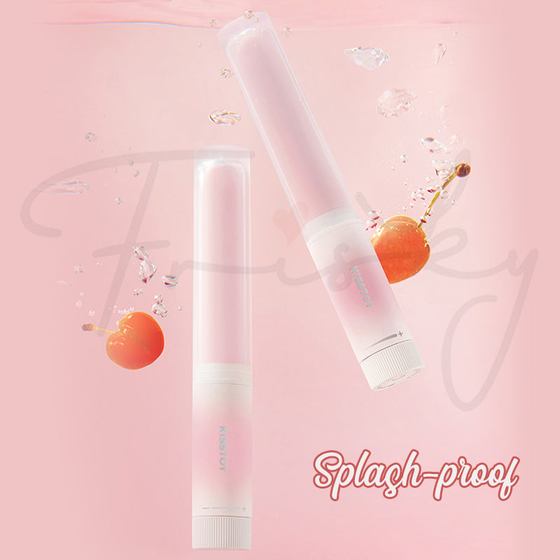 Pop Cherry vibrator shown wet, highlighting splash-proof and easy-to-clean design.