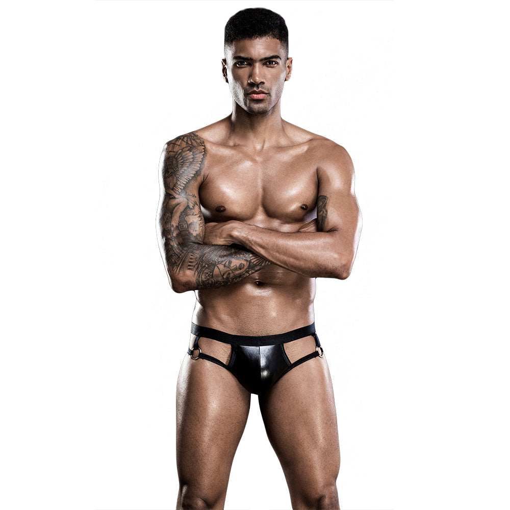 Skivvies - Sexy Elastic Black Strap Open Crotch Men Underwear