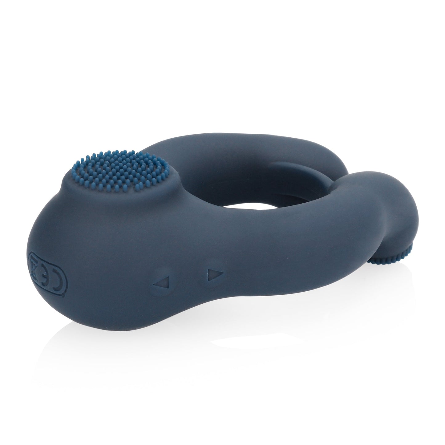 SHOTS Vibrating Cock Ring with Clitoris Stimulation - Indigo Blue