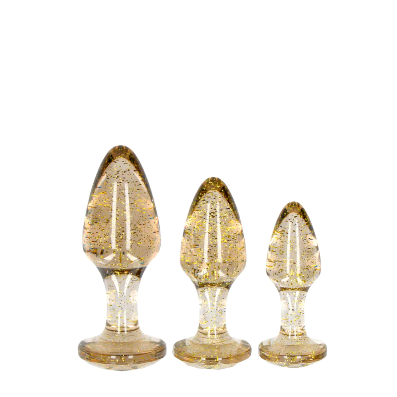 SHOTS Ouch! Acrylic Butt Plug Set - Gold