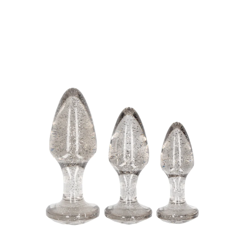 SHOTS Ouch! Acrylic Butt Plug Set - Silver
