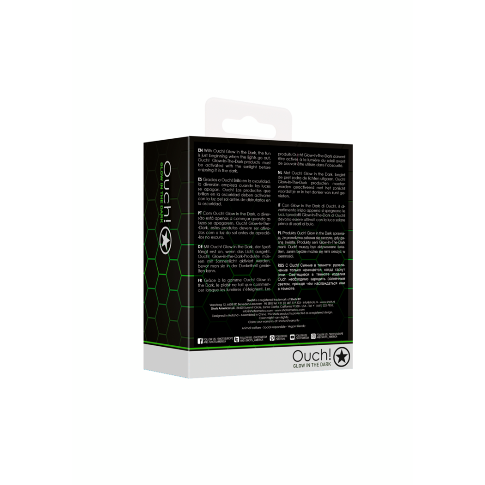 SHOTS Ouch! Glass Butt Plug - Glow in The Dark