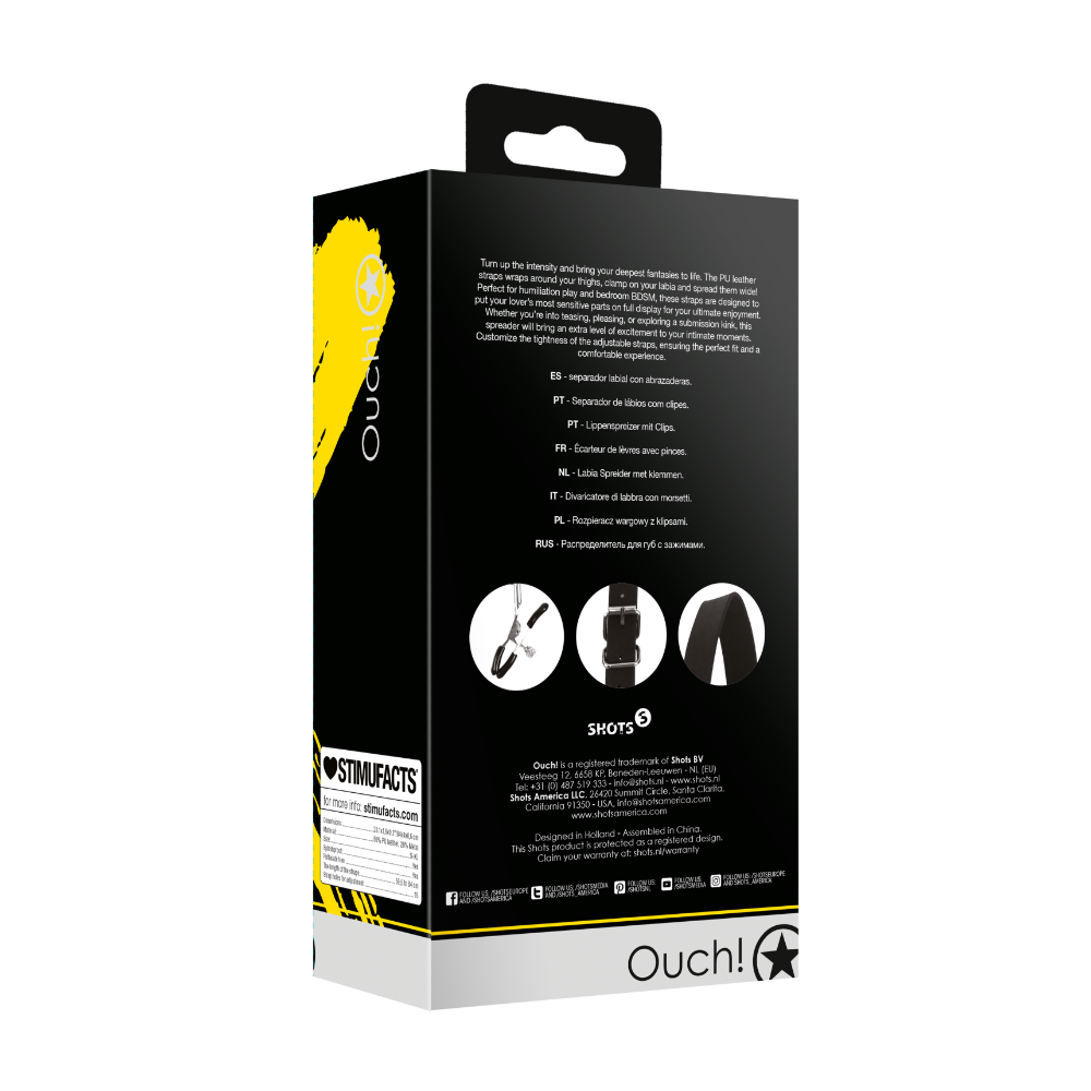 SHOTS Ouch! Labia Spreader with Clamps - Black