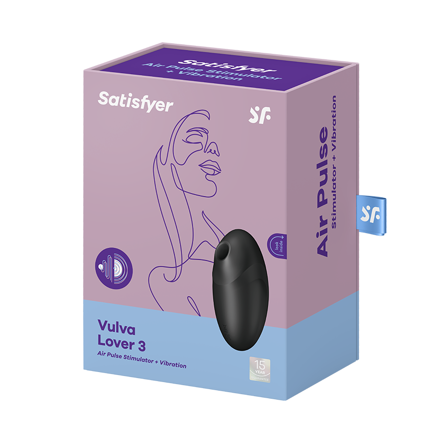 Satisfyer - Vulva Lover 3 Clitoral Air-Pulse Vibrator - Black