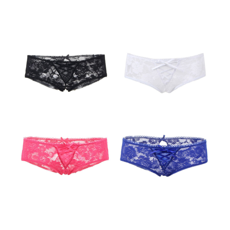 Panties - 4 in 1 Open Crotch Strappy Lace Panties