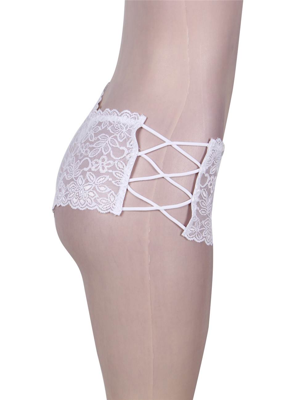 Panties - Sexy High Waist Floral Lace Strappy Underwear