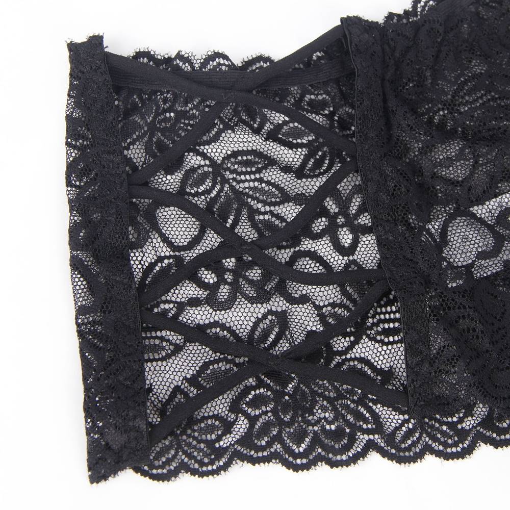 Panties - Sexy High Waist Floral Lace Strappy Underwear