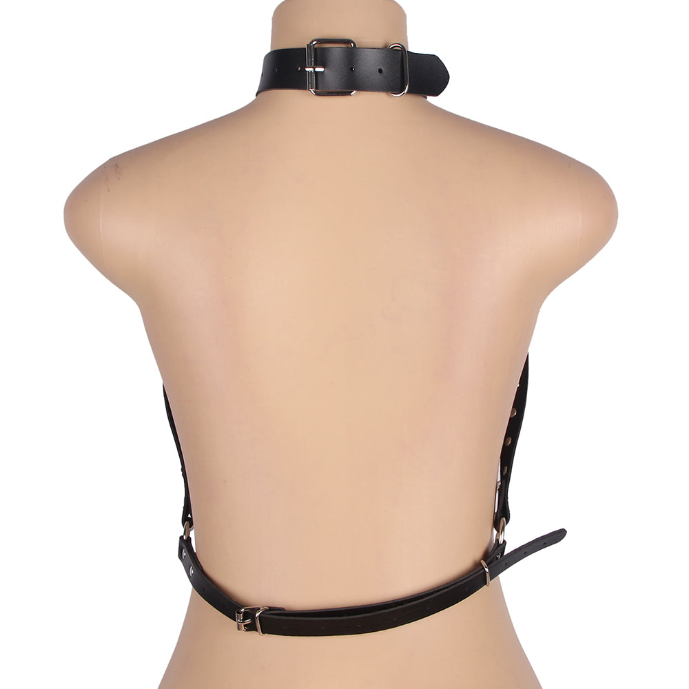 BDSM - 1 Pc Leather Chest Punk Bondage Belt With Chain