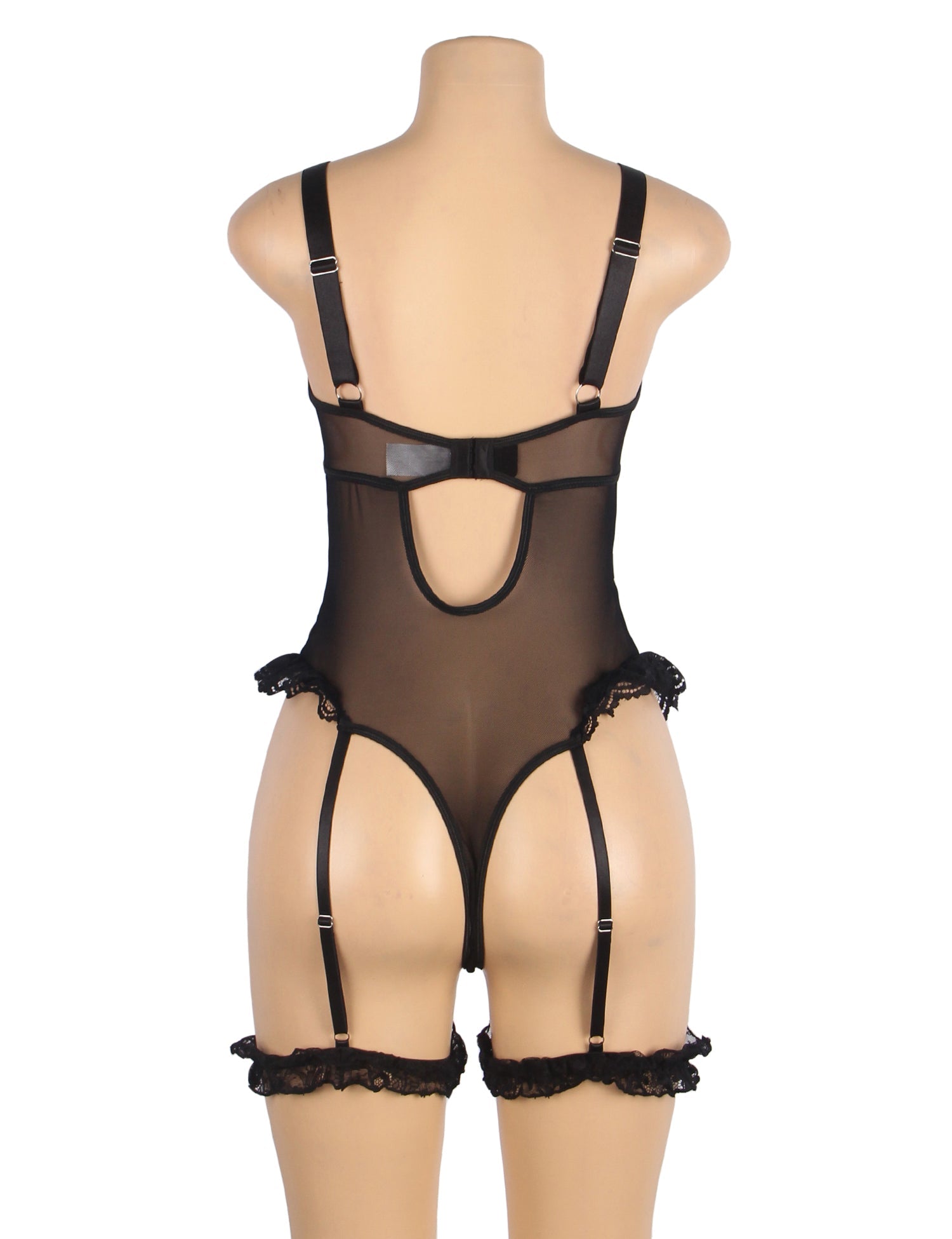 Teddy - 1 Pc Sexy Slim Lace Lingerie with Garter Leg Ring