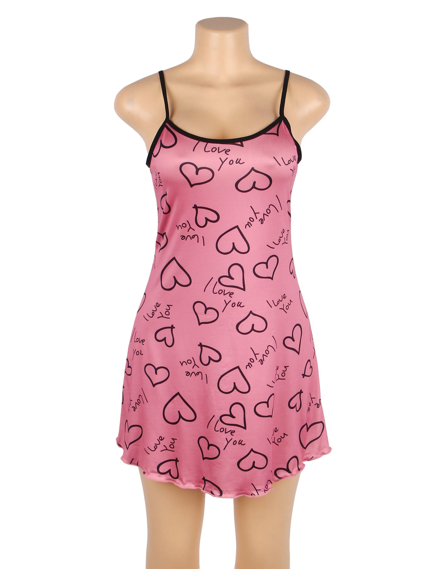 Slips - 1 Pc Pink Print Suspender Sleepwear