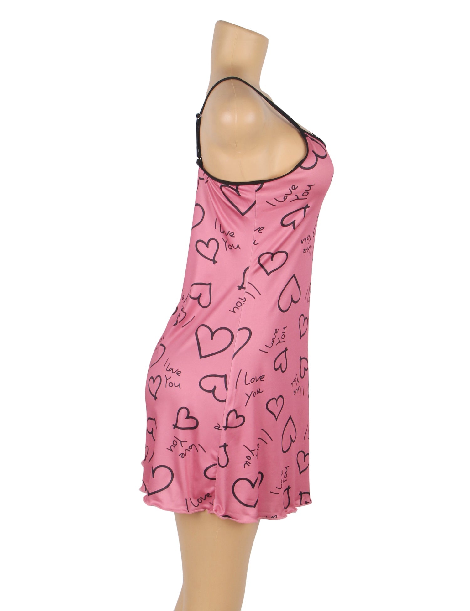 Slips - 1 Pc Pink Print Suspender Sleepwear