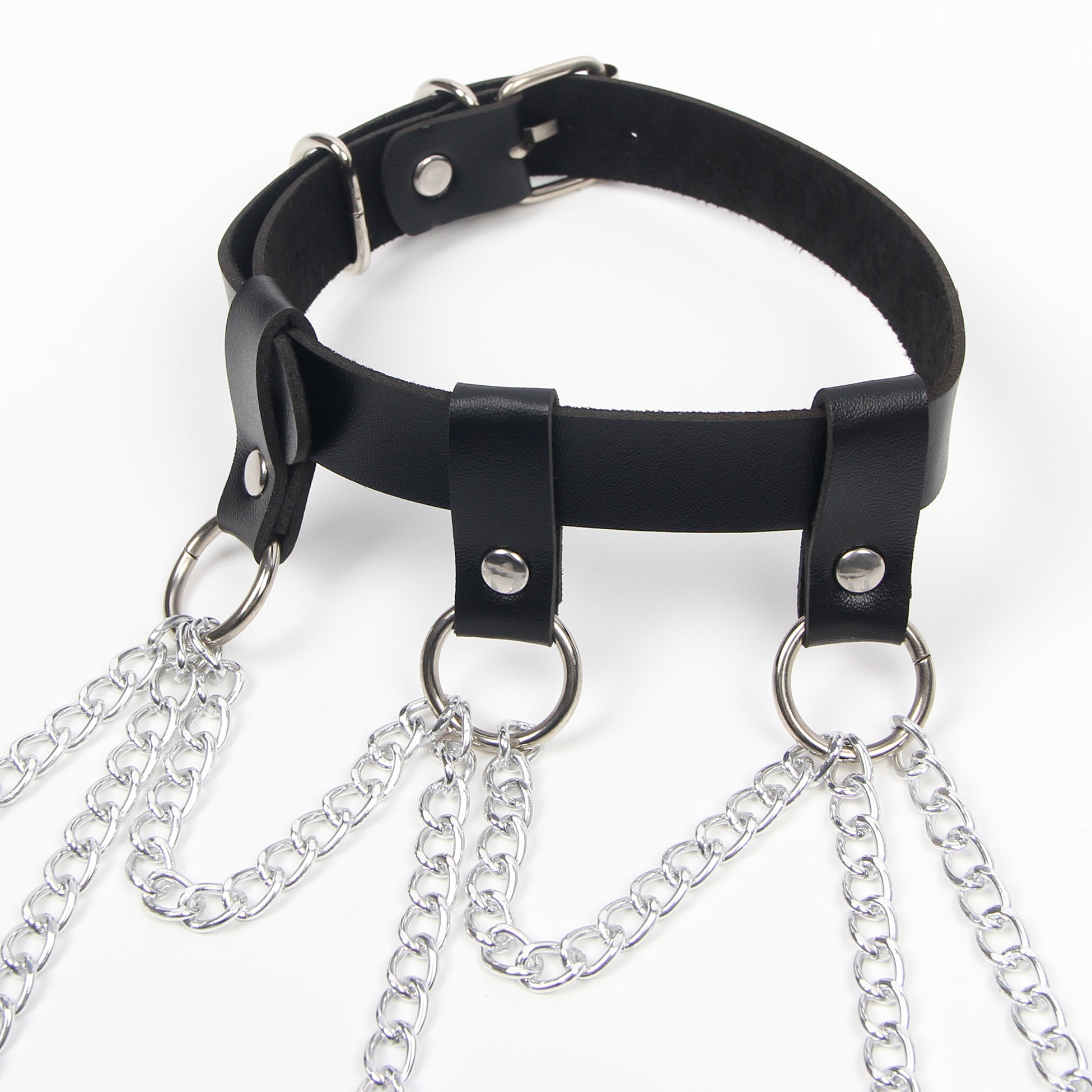 BDSM - 1 Pc Leather Chest Adjustable Straps Body Chain