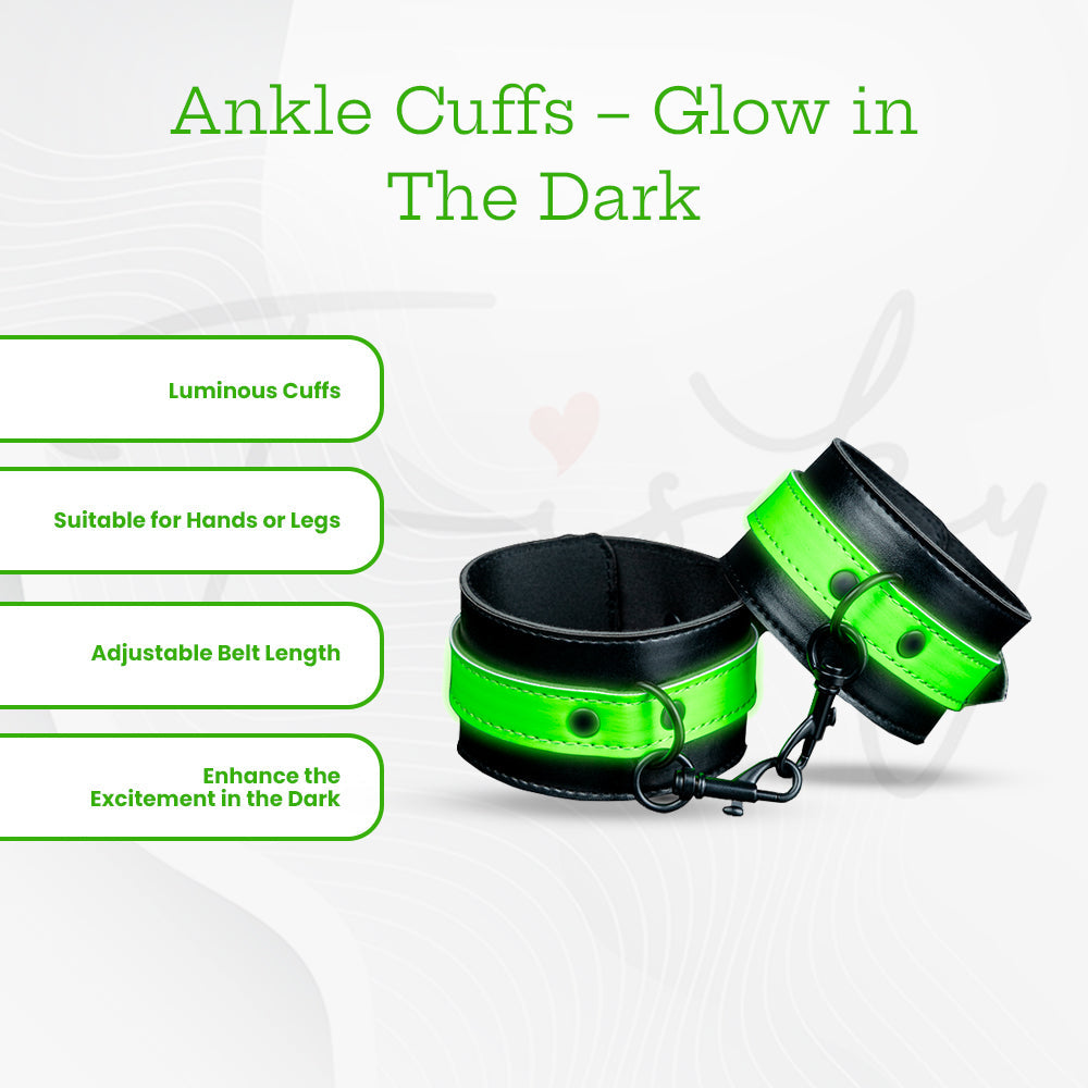 SHOTS Ouch! Ankle Cuffs - Glow in The Dark