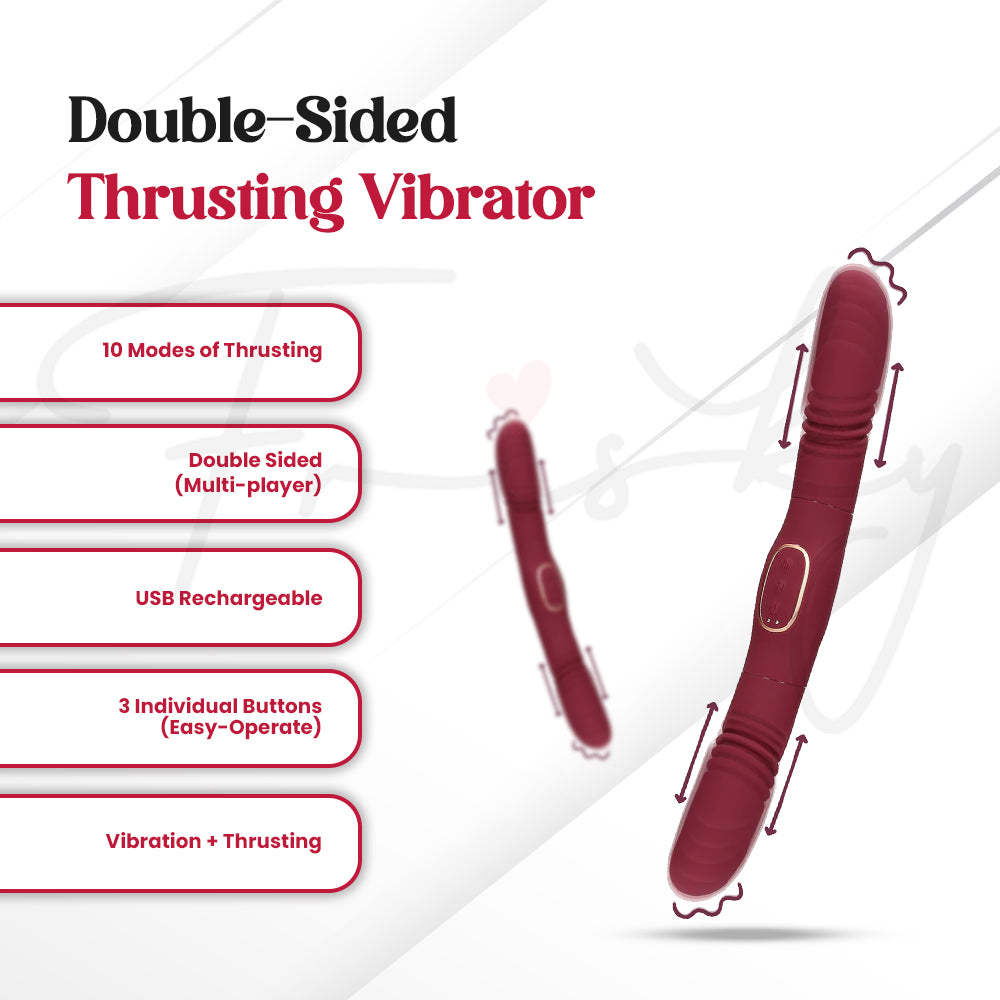 SHOTS - Double-Sided Thrusting Vibrator - Merlot Grape