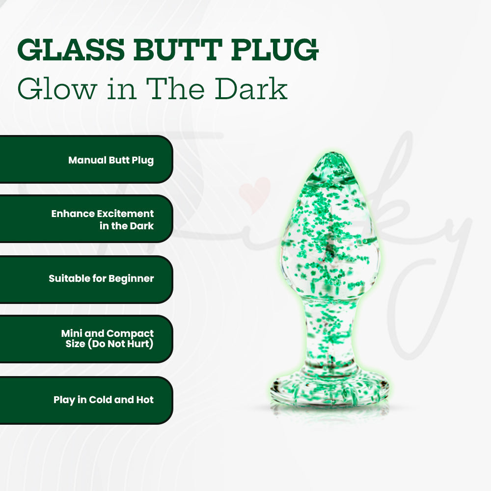 SHOTS Ouch! Glass Butt Plug - Glow in The Dark