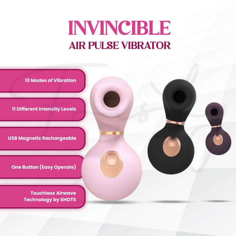 SHOTS - Invincible  Air Pulse Vibrator - Black