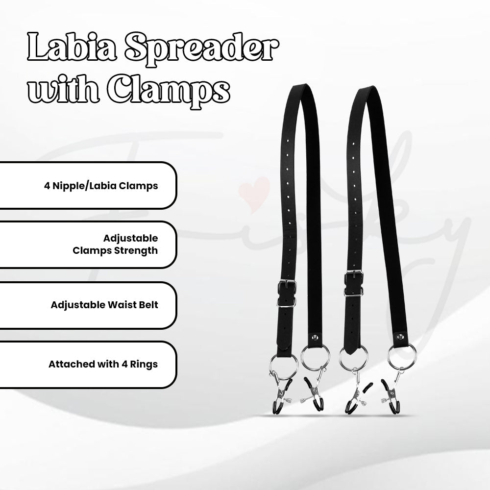 SHOTS Ouch! Labia Spreader with Clamps - Black