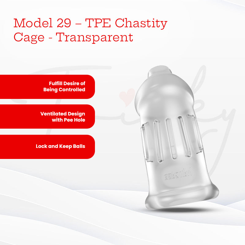 SHOTS Model 29 - TPE Chastity Cage - Transparent