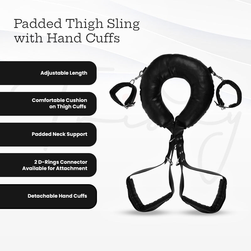 SHOTS Ouch! Padded Thigh Sling with Hand Cuffs