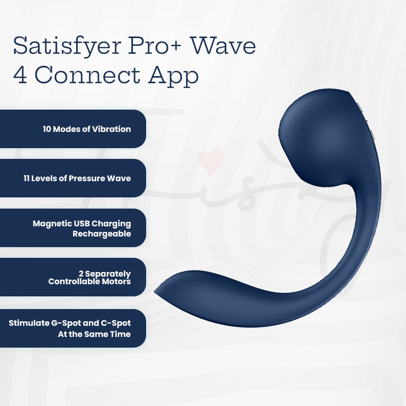 Satisfyer - Pro+ Wave 4 Connect App - Robotic G-Spot & Clitoral Vibrator