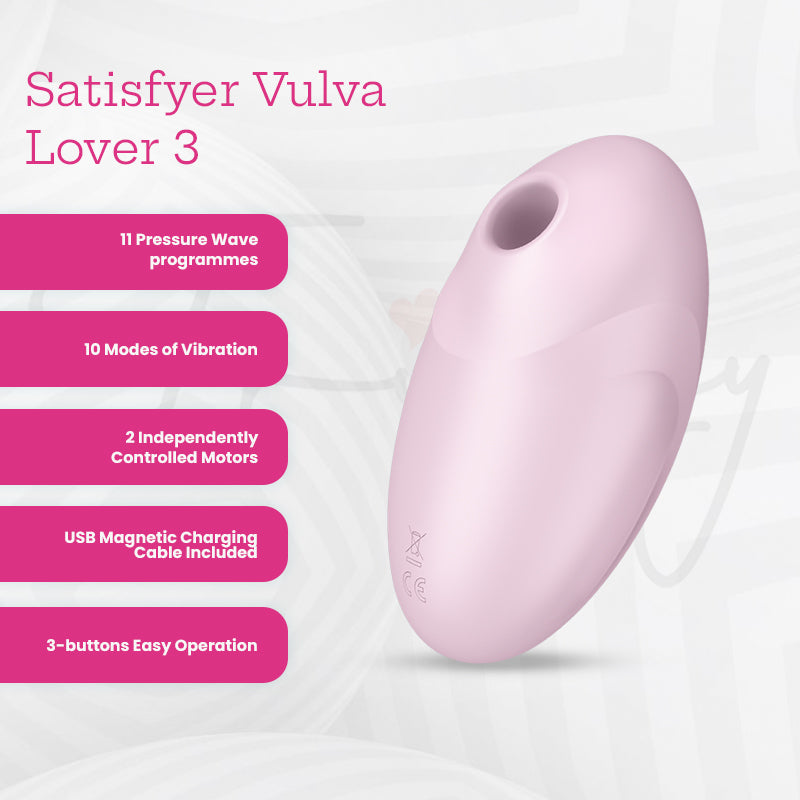 Satisfyer - Vulva Lover 3 Clitoral Air-Pulse Vibrator - Black