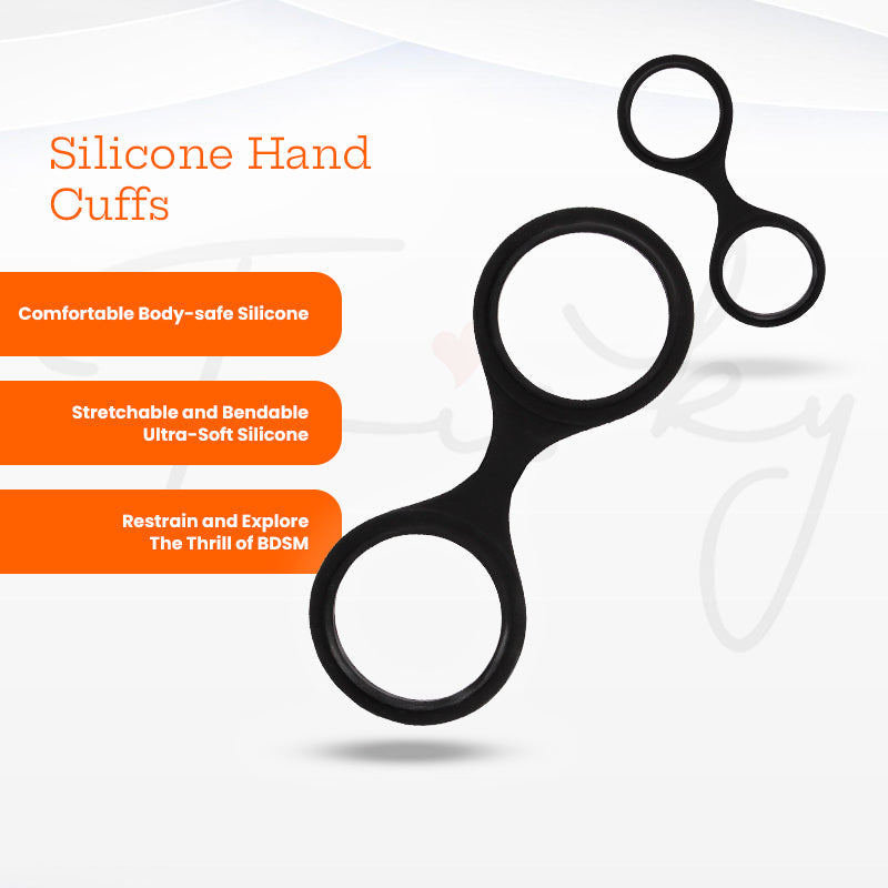 SHOTS Ouch! Silicone Hand Cuffs - Black