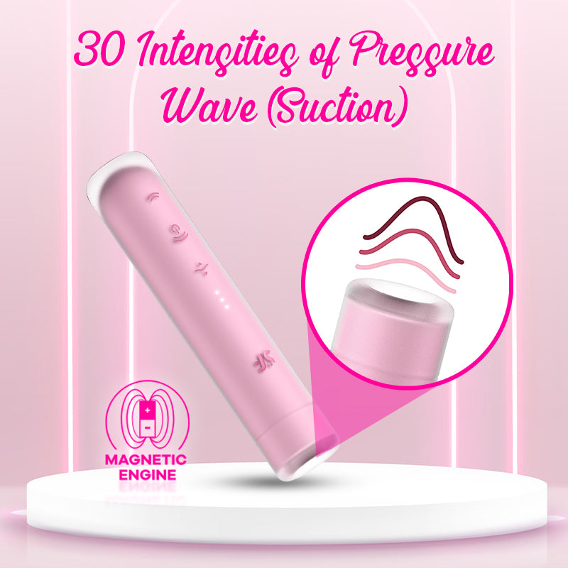 Illustration showing 3D intensity of pressure wave suction technology of Satisfyer First Kiss.