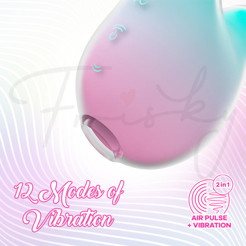 Detailed close-up of Mermaid Vibes soft pressure wave tip with smooth pastel finish.