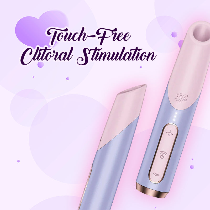 Satisfyer Bold Kiss angled on light background highlighting hands-free clitoral stimulation feature.