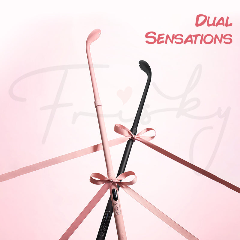 Dual sensations feature – vibration and electrostimulation modes shown on KISSTOY® Find Her Wand.