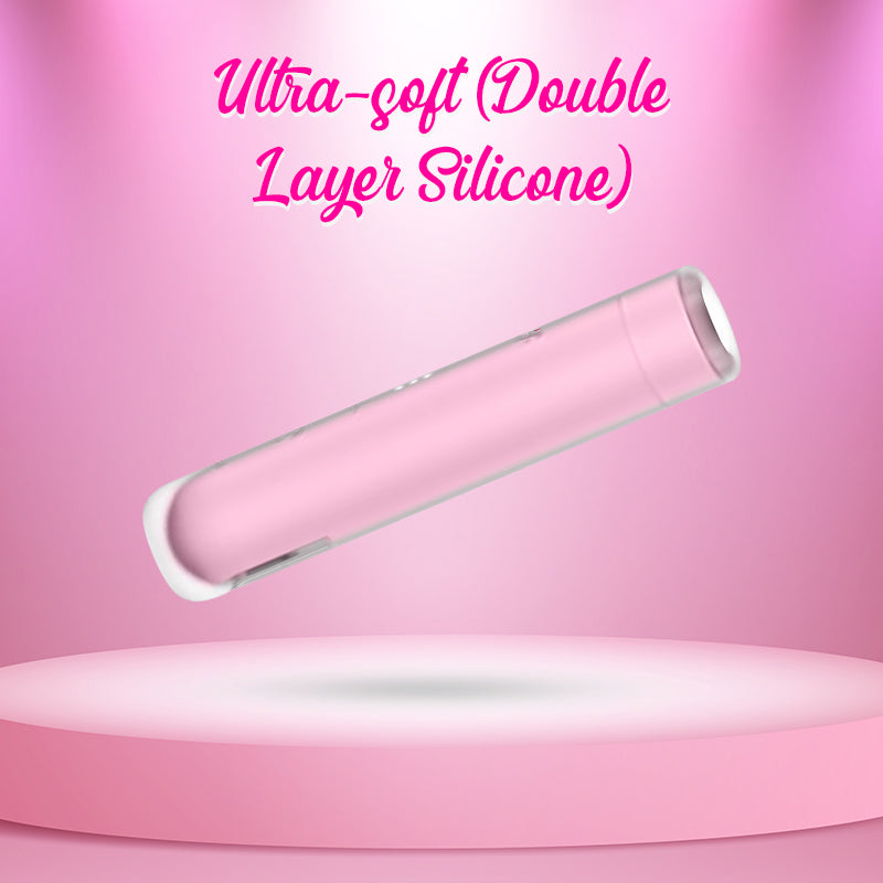 Side view of Satisfyer First Kiss highlighting smooth, ultra-soft double layer silicone tip.