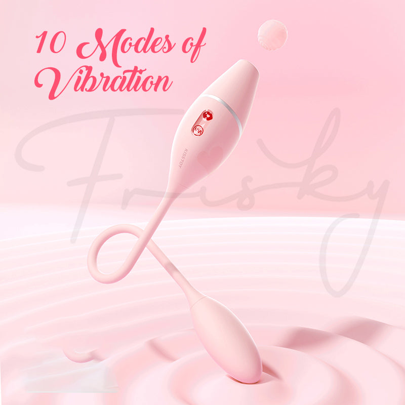 Pink vibrator showcasing its dual-action capability and "10 Modes of Vibration" intensity.