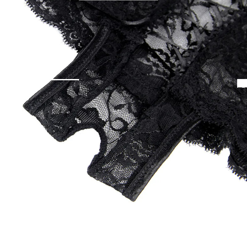 Panties - 4 in 1 Open Crotch Floral Lace Panties