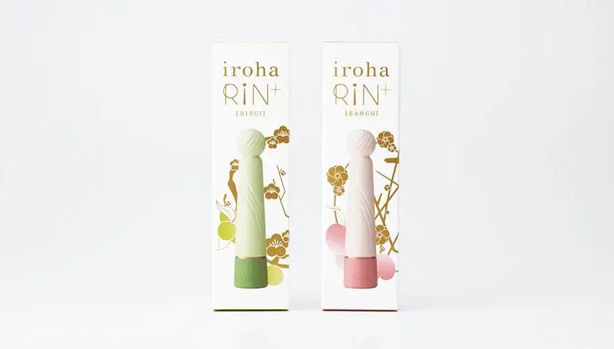 Two iroha Rin+ products with floral designs on a white background