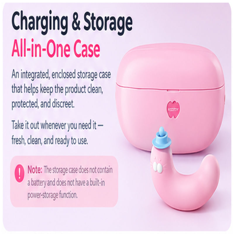 KISSTOY product feature graphic showing multiple stimulation options and ways to use the device.
