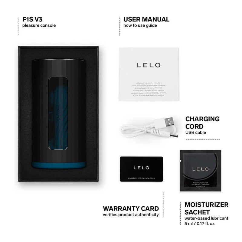 Lelo - F1S V3 App AI Interactive Masturbator - Teal (2 Sizes)