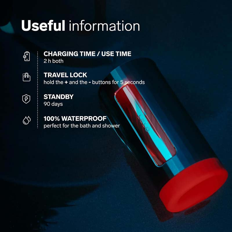 Lelo - F1S V3 App AI Interactive Masturbator - Red (2 Sizes)