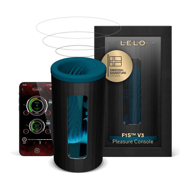 Lelo - F1S V3 App AI Interactive Masturbator - Teal (2 Sizes)