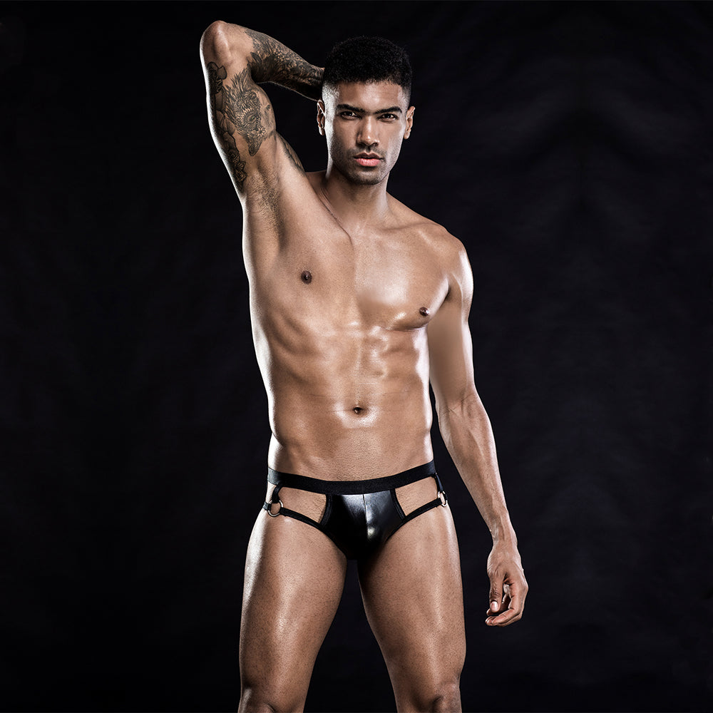 Skivvies - Sexy Elastic Black Strap Open Crotch Men Underwear