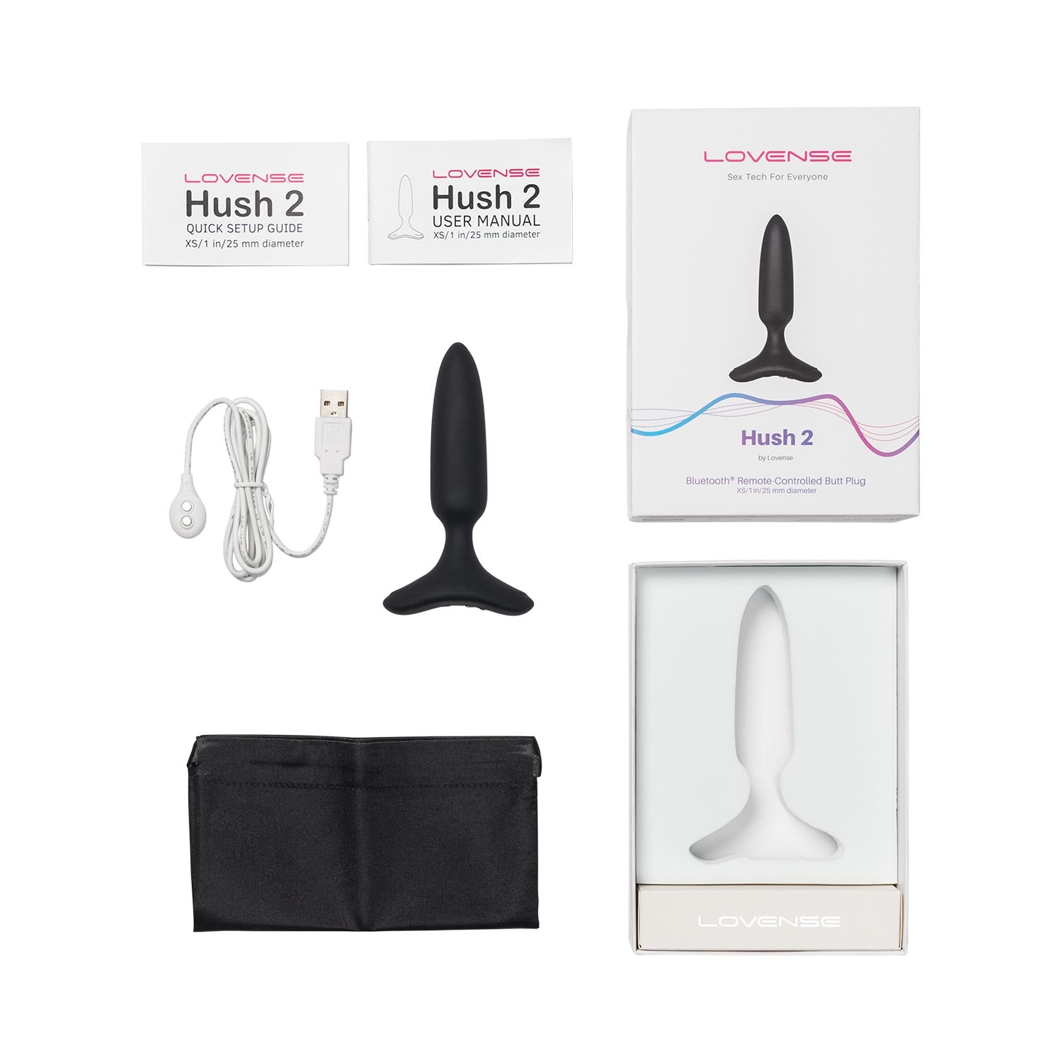 Lovense - Hush 2 (1 in) - Bluetooth Remote-Controlled Butt Plug