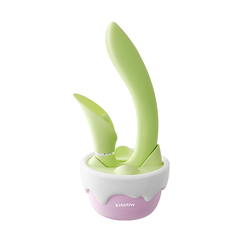 Leaf wand seated in its flower-pot base, shown from a slightly different angle