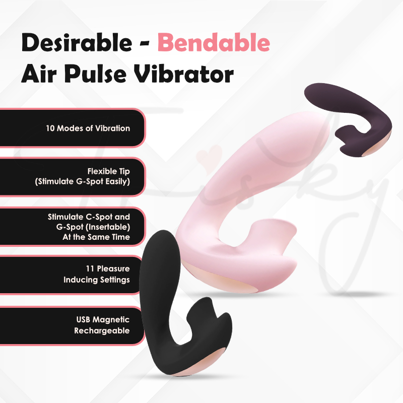 SHOTS - Desirable Bendable Air Pulse Vibrator - Pink