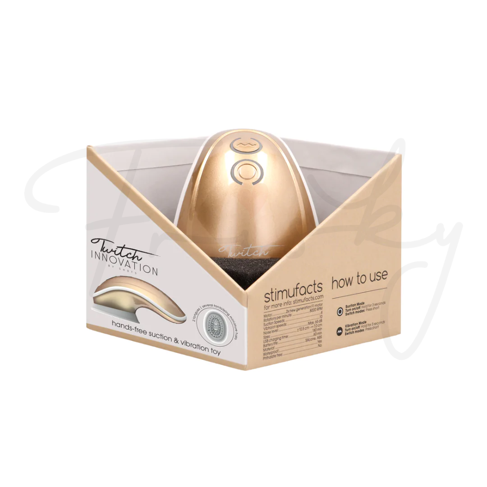 SHOTS - Twitch Handsfree Suction and Vibration Toy - Gold