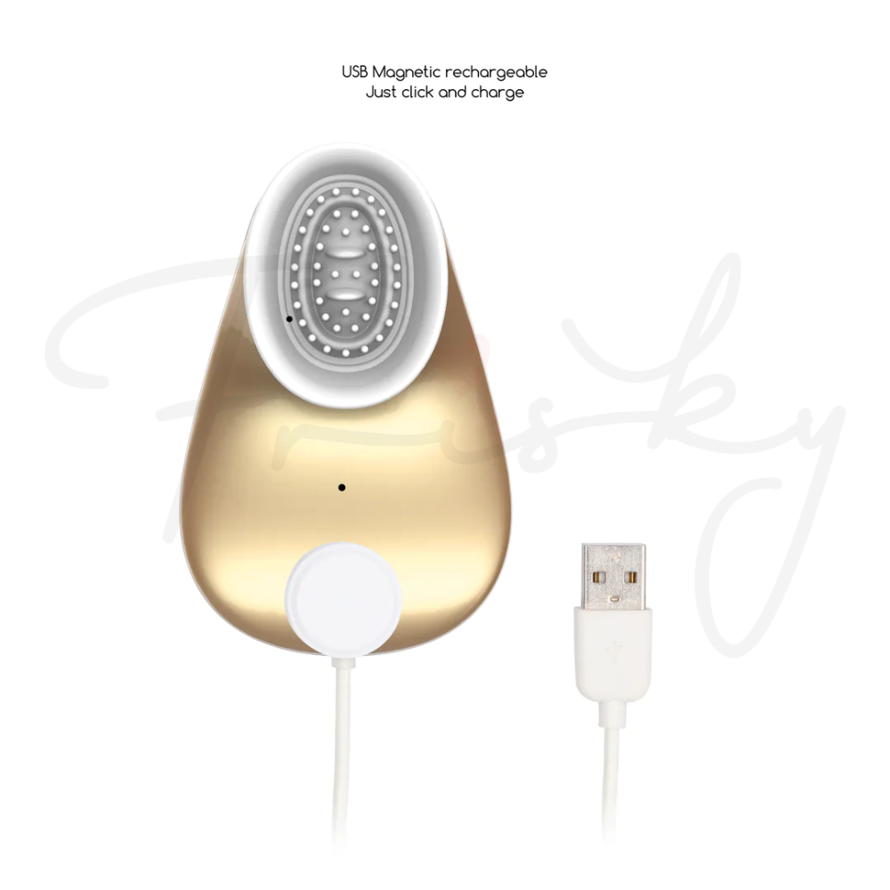 SHOTS - Twitch Handsfree Suction and Vibration Toy - Gold