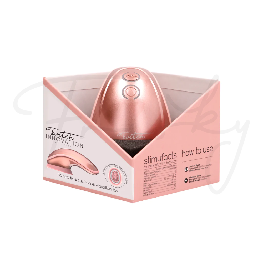 SHOTS - Twitch Handsfree Suction and Vibration Toy - Rose