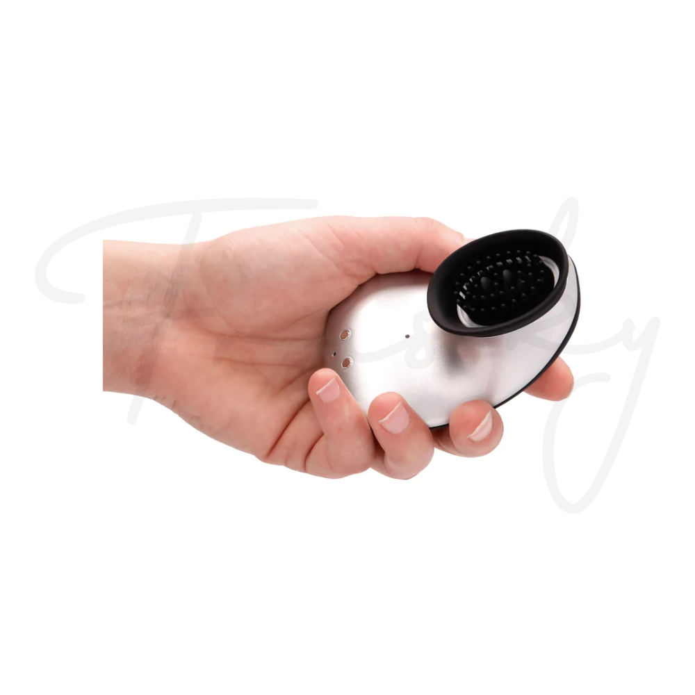 SHOTS - Twitch Handsfree Suction and Vibration Toy - Silver