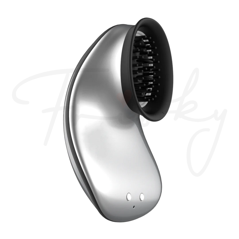 SHOTS - Twitch Handsfree Suction and Vibration Toy - Silver