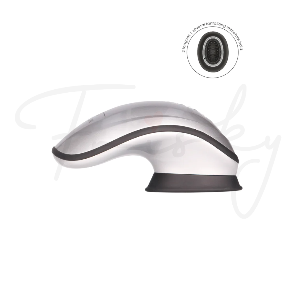 SHOTS - Twitch Handsfree Suction and Vibration Toy - Silver