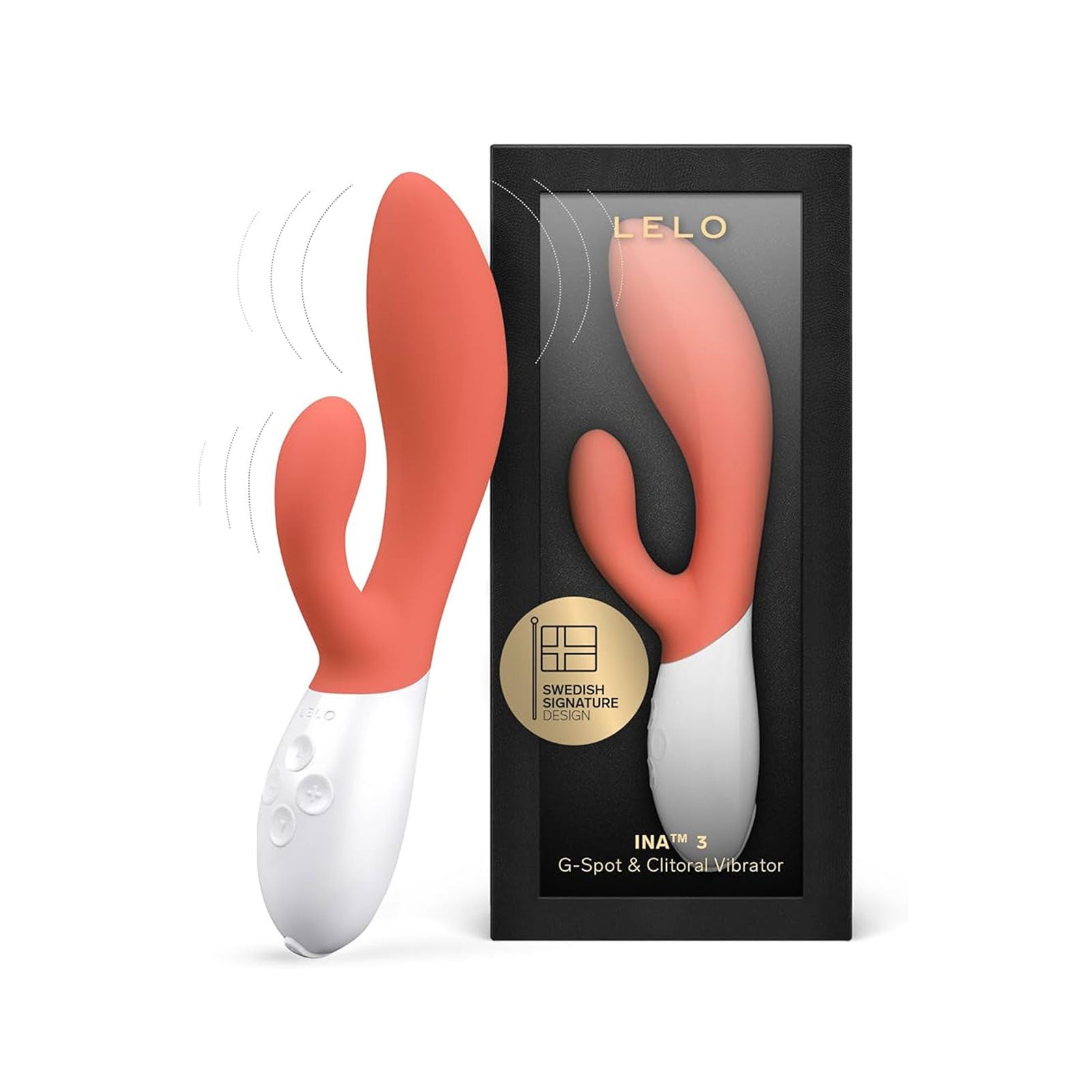 Lelo - Ina™ 3 - Rabbit Vibrator - Coral Red